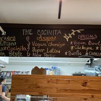 Sign over counter at The Cocinita in Miami