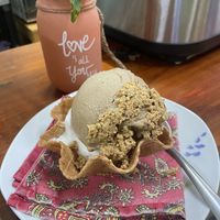 Coco and tejate with mazapán topping  at Glotonería in Oaxaca