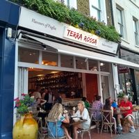 Exterior and outdoor seating at Terra Rossa in North London