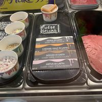  A selection of vegan ice creams. There was also vegan cream and sauces   at Cadwaladers in Betws-y-coed