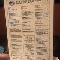 Vegan menu! at Papi's Tacos in Baltimore