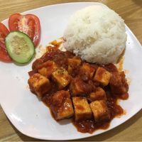 Tofu in tomato sauce  at Hoa Sen in Phan Thiet