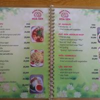 menu :) at Hoa Sen in Phan Thiet