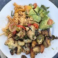 My selection of their marketplace salads 😋  at Zinc Cafe and Market in Laguna Beach