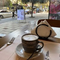 Soy milk cappucino at Veggies in Tirana