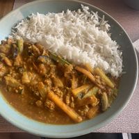 Curry was spicy and tasty  at Veggies in Tirana