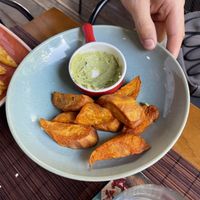 Sweet potato wedges  at Veggies in Tirana