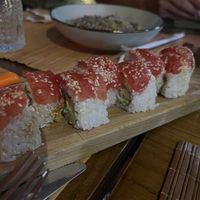Sushi with tomatoes   at Veggies in Tirana