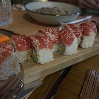 Sushi with tomatoes   at Veggies in Tirana