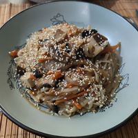 Tofu noodles at Veggies in Tirana