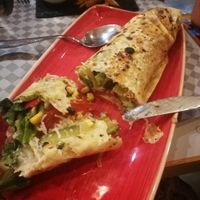 Huge burrito (without the cheese) at Veggies in Tirana