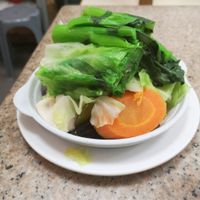 The plate of vegetables they serve you. No menu. at New Jing Chun Vegetarian Restaurant in Macau