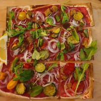 Flammenküche vegan { choosenas part of the vegan menù} at NattyFood in Carcassonne