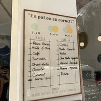 Vegan sorbets and prices at Page in Lyon