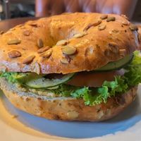 Avocado Hummus Bagel at Coffee Fellows in Mallorca