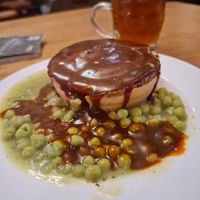 Gobi pie with minty peas and Brass Castle beer 😋 at Head of Steam in Huddersfield