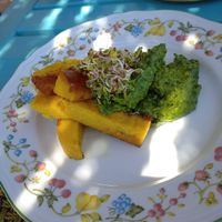 Polenta con guakale at Cote Cafe in Zarzalejo