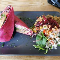 Warm Falafel Wrap at Nourish in Teignmouth