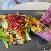 Loaded beans and cheese wrap  at Nourish in Teignmouth