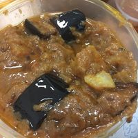 Curry with potatoes and eggplants at Yummy India in Nicosia