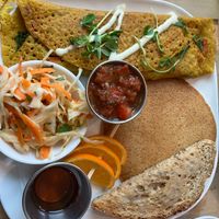 Fill Me Up
A chick'frea omelet filled, 1 gluten free pancake, multigrain toast, cabbage salad at Nourishmoi in Mississauga