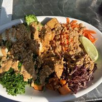 Thai peanut bowl  at Nourishmoi in Mississauga