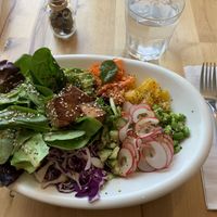 Poke Bowl with Sesame Seed Tofu  at Nourishmoi in Mississauga