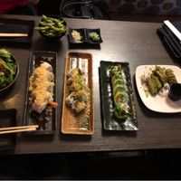 Everything vegan except for the shrimp roll I ordered for my sister and mom at Sushi Lounge in San Diego