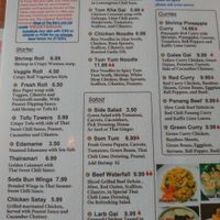 Menu at Soda Bun Thai in Mesa