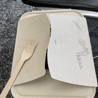 Eco friendly packaging.  at Veggie Thumper - Food Truck in Des Moines