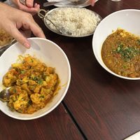 Aloo gobi and baigan bharta  at Monsoon Indian Cuisine in Palm Springs