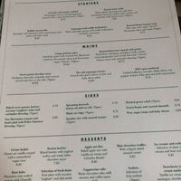 Menu at The Ivy Cafe in Richmond Upon Thames