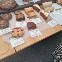 Treats, the cherry choc brownie was in high demand) at Popina in London