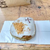 Vegan lime and coconut doughnut at Crosstown Doughnuts - Greenwich in South East London