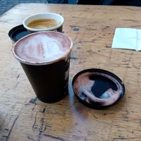 Flat white and Jaffa hot chocolate at Crosstown Doughnuts - Greenwich in South East London