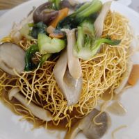 Crispy noodles at Harmony Village Vegetarian in Macau