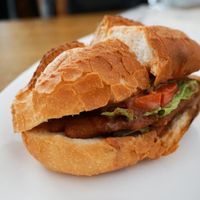 Vegan Pork Chop Bun at Harmony Village Vegetarian in Macau