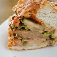 Vegan Pork Chop Bun at Harmony Village Vegetarian in Macau