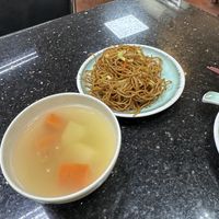 Free soup and noodles  at Cheung Shou Chai - Long Life Vegi in Macau