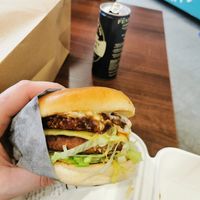 Truffle burger at Wholesome Junkies in Manchester