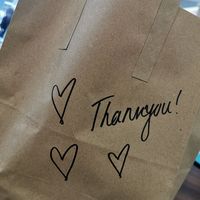 Lovely note on the bag 😁 at Wholesome Junkies in Manchester