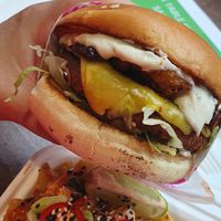 Truffle burger at Wholesome Junkies in Manchester