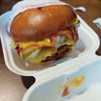 Classic burger at Wholesome Junkies in Manchester