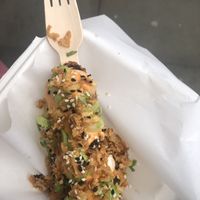 Korean flavour corn dog  at Wholesome Junkies in Manchester