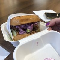 OG chicken burger  at Wholesome Junkies in Manchester