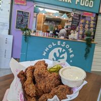 Oyster mushroom wings with WJ mayo 😋 at Wholesome Junkies in Manchester