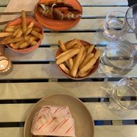 Breakfast bagel & fries 🍟 My none veegs mate was v impressed too.   at Wholesome Junkies in Manchester