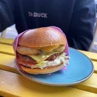 classic burger  at Wholesome Junkies in Manchester
