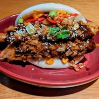 Duck bao bun, delicious at Wholesome Junkies in Manchester