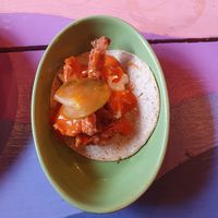 Chickn with buffalo sauce taco at Wholesome Junkies in Manchester